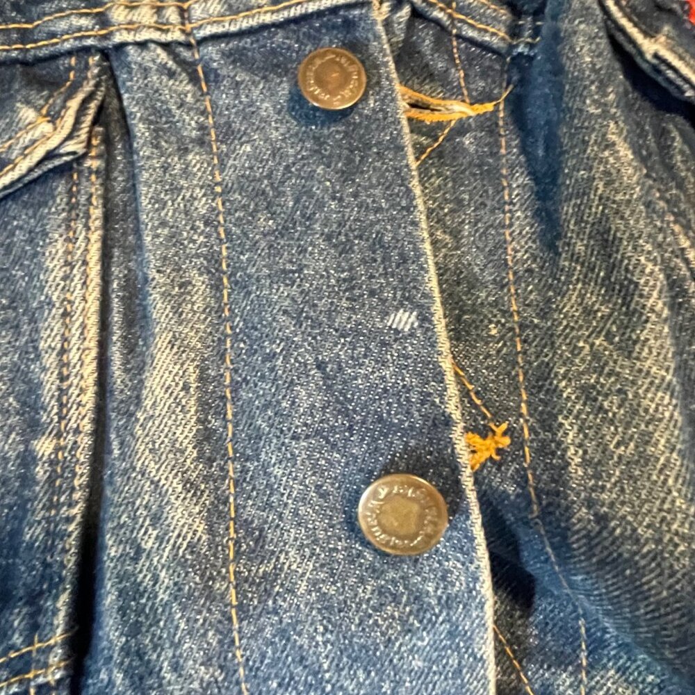 Vintage Elvis Presley Blue Jean Denim Jacket Unique Vibrant Back Print XL - Picture 6 of 16